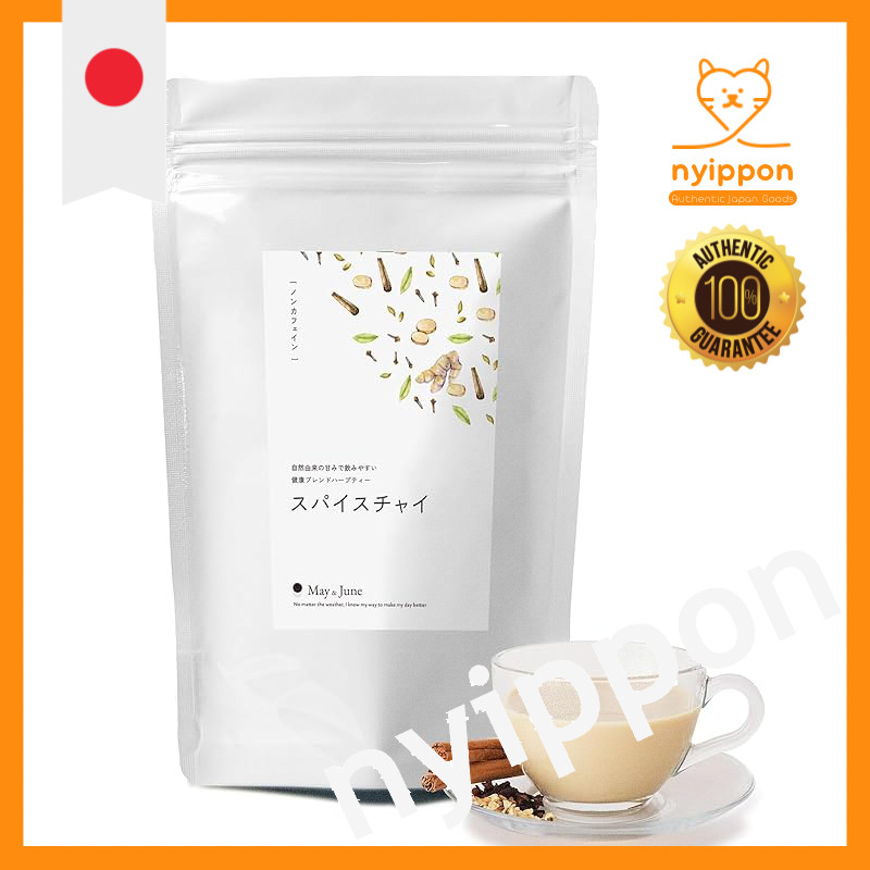 May&June Spice Chai Tea Cinnamon Ginger 10 Types of Spices Caffeine-Free Tea Bags 30 Packs