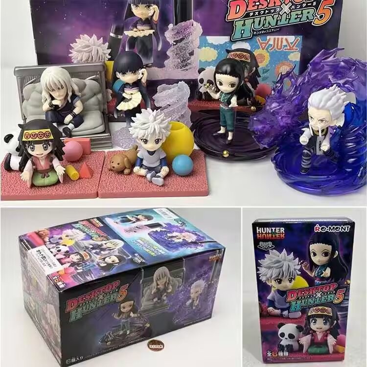 6 ชิ้น Hunter x Hunter Q-Version มินิฉากอินเทรนด์ฟิกเกอร์ของเล่นแคปซูล