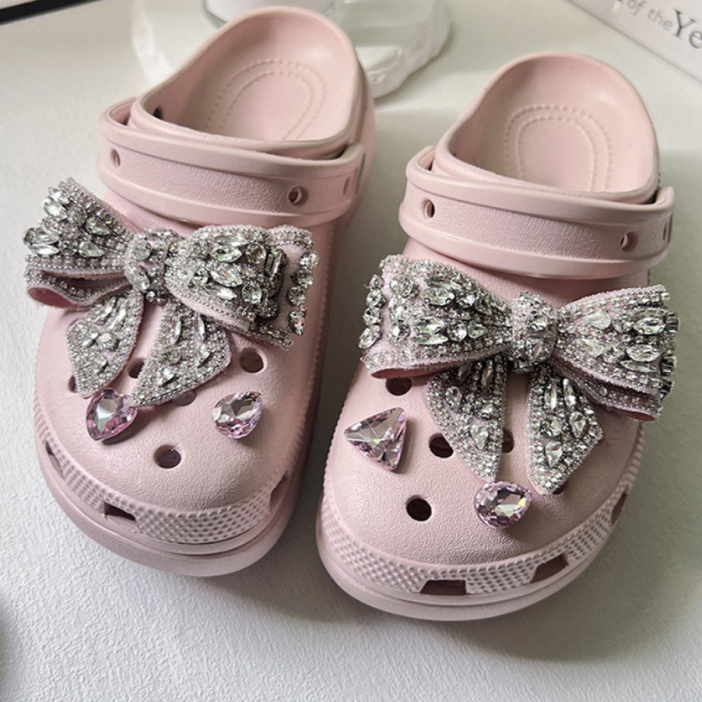 Sense of advanced Bow 6 ชิ้น/เซ็ต Cross jibz รองเท้า Charm อุปกรณ์เสริม_pins_DIY ปุ่มตกแต่ง