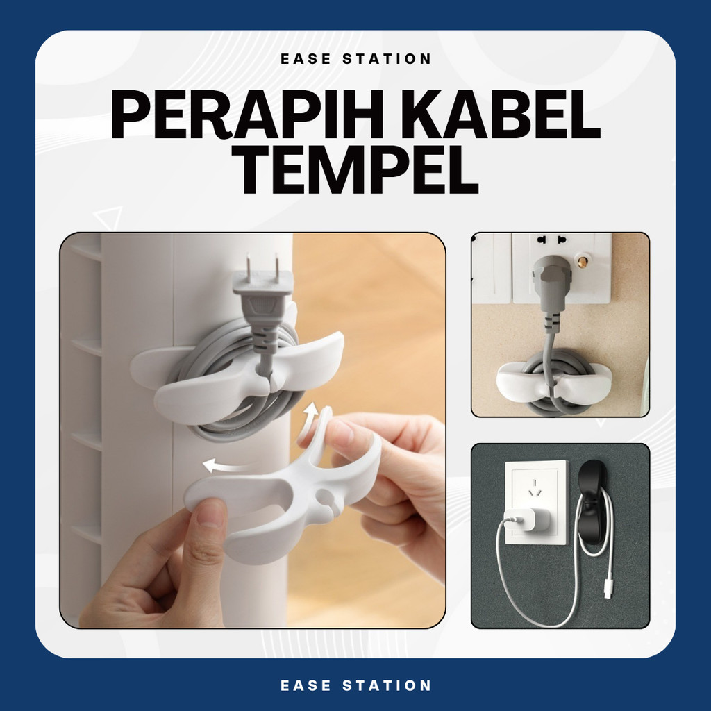GANTUNGAN CABLE CLIP ORGANIZER CABLE HOLDER NEAT WALL-MOUNTED CABLE HOLDER