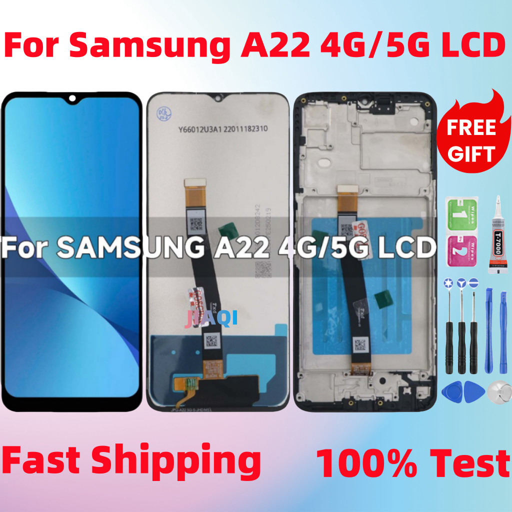 100% Test สําหรับ Samsung Galaxy A22 4G A225 A22 5G A226 SM-A226B A22S 5G จอแสดงผล LCD Touch Screen 