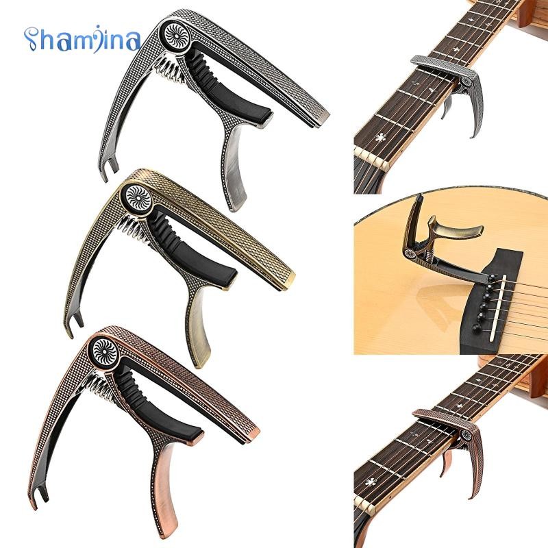 [Shamjina] กีตาร์ Capo Quick Change Clamp Key String Clamp สําหรับกีตาร์ไฟฟ้า/อะคูสติก Mandolin Ukulele Fretboard อุปกรณ์เสริม