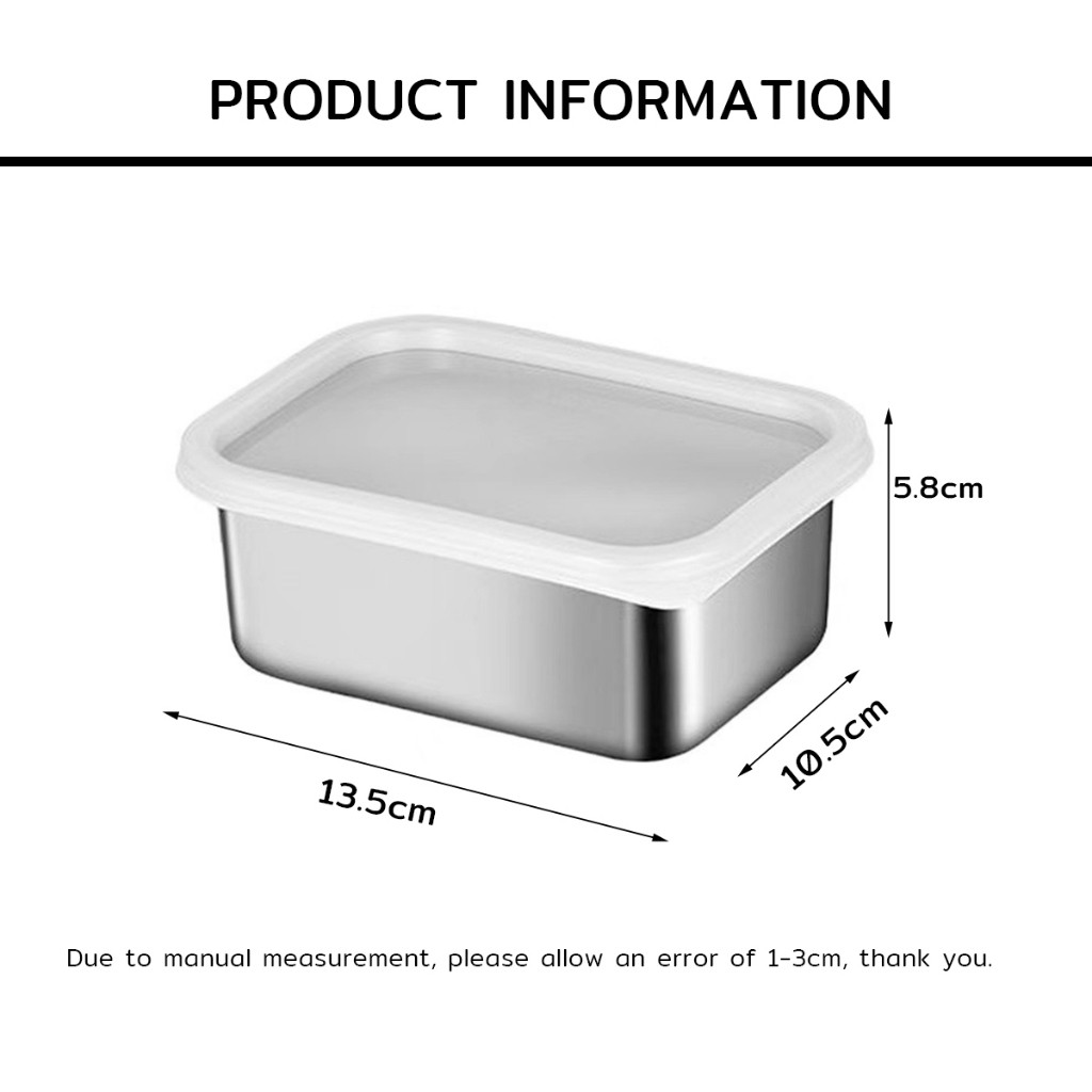 ZEZA กล่องใส่อาหารสแตนเลส น้ำหนักเบา มาพร้อมฝาปิด ไม่ขึ้นสนิม กล่องใส่น้าพริก 1 ชิ้น sealed box - รูปที่ 6