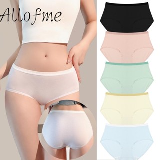Allofme Women กางเกงชั้นในผ้าฝ้ายแท้ Low-Waist ชุดชั้นในสีทึ…