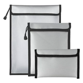 MXBEAUTY กระเป๋าเอกสารกันไฟ, ถุงเก็บเงินสดนิรภัย S/M/L กันน้ํา, Faraday Bag Signal Blocker แบบพกพาทนความร้อนทนไฟโล่โฟลเดอร์บ้าน