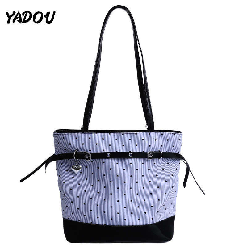YADOU กระเป๋าถือหรูหราแฟชั่นรูปหัวใจพิมพ์กระเป๋าสะพาย