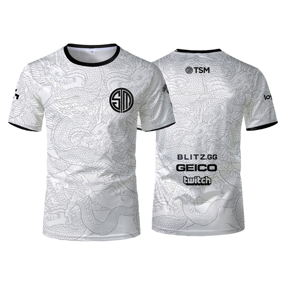 E-Sports Team Uniform Tsm Mens Training Sports Tops เสื้อยืดแฟชั่นลายมังกร
