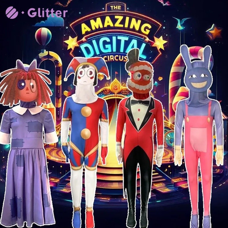 The Amazing Digital Circus คอสเพลย์เครื่องแต่งกายสําหรับเด็กเด็กผู้หญิง Pomni Jax Caine Jumpsuit บอด
