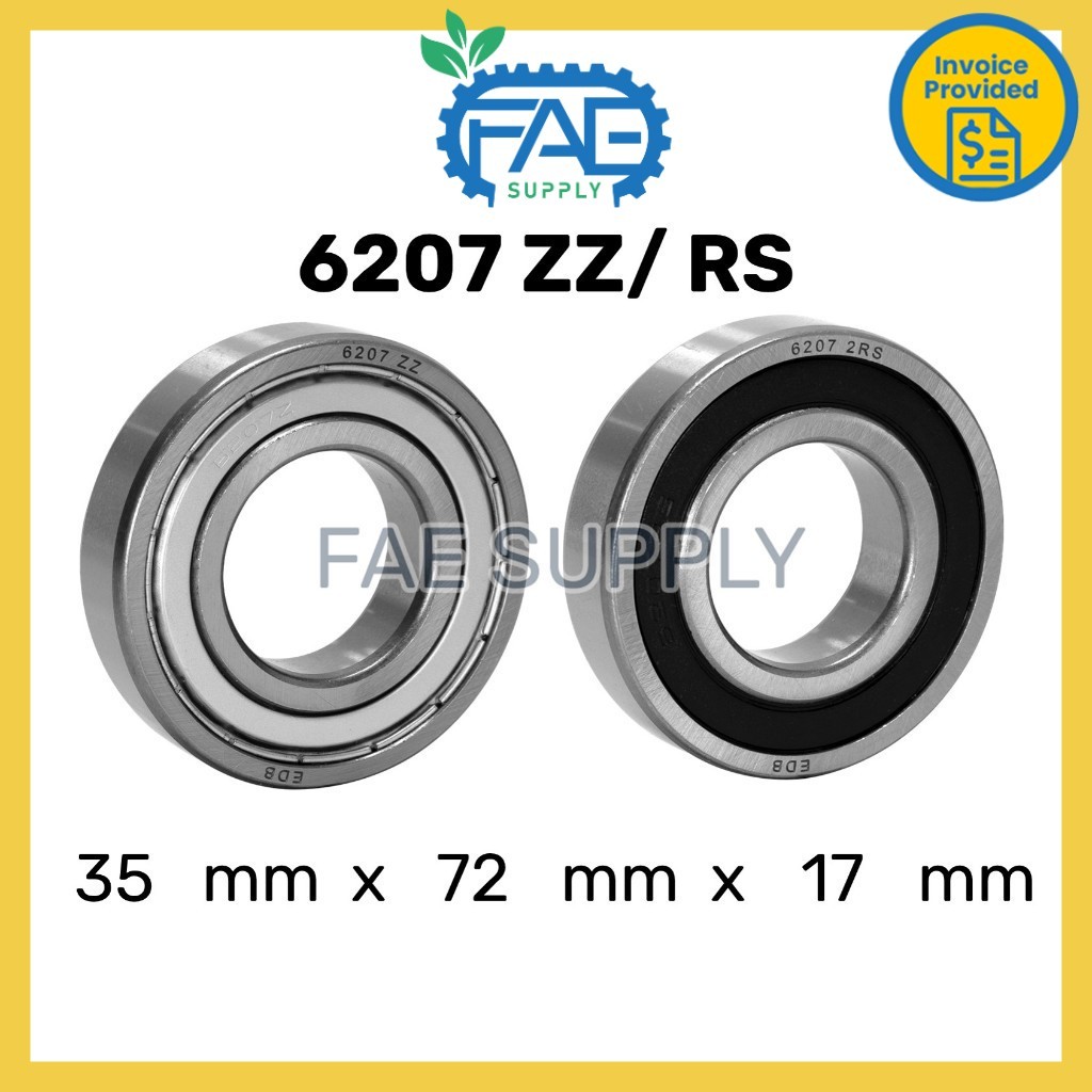 6207ZZ 6207RS 6207 Ball Bearing Deep Groove 35*72*17mm