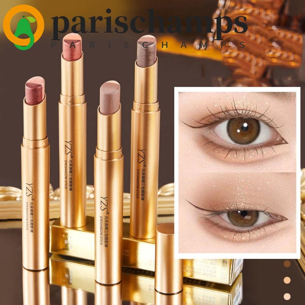 PARISCHAMPS อายแชโดว์แท่ง 3 สี, ดินสออายแชโดว์ประกายมุกกันน้ําสีไล่ระดับสี, ชิมเมอร์สามมิติเหงื่อติดทนนาน Matte Eye แต่งหน้าปากกาเครื่องสําอาง