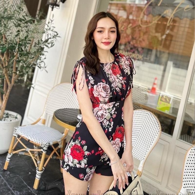 พร้อมส่ง SML RM 7679 เซต2ชื้น สีดำลายสไตล์ลูกคุณหนู ใส่สวยชิวๆ
