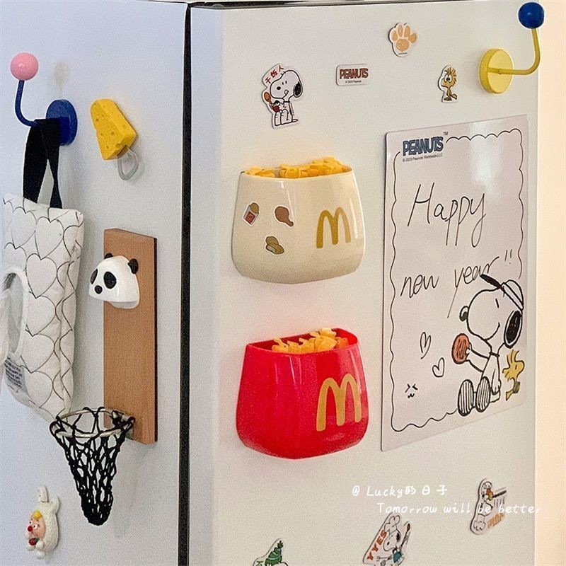 กล่องแม่เหล็กติดตู้เย็น กล่องเก็บของติดแม่เหล็ก พร้อมสติ๊กเกอร์ตกแต่ง แข็งแรง รับน้ำหนักได้เยอะ - รูปที่ 5