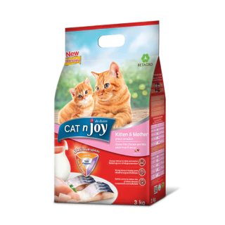 CAT n joy อาหารแมวแบบเม็ด สำหรับแมวทุกช่วงวัย 2.8-3 kg.