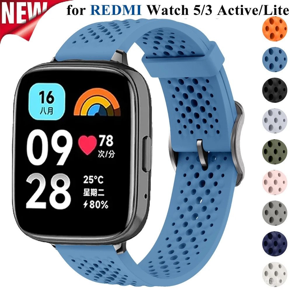 สายรัดซิลิโคนสำหรับ Redmi Watch 5 3 Active ขนาด 22 มม. สายรัดข้อมือกีฬาสำหรับ Redmi Watch 5 3 Lite อุปกรณ์เสริมสายรัด Correa