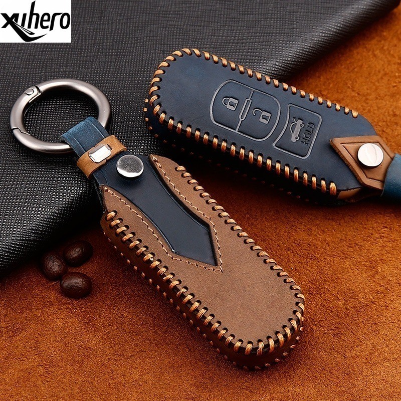 ของแท้หนังฝาครอบพวงกุญแจสําหรับ Mazda 2 3 6 CX3 CX5 CX7 CX8 CX9 MX5 GT สมาร์ทระยะไกล Fob ผู้ถือเชลล์