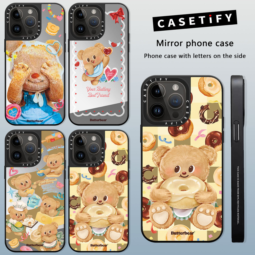 Donut Butter Bear casetify Mirrorเคสโทรศัพท์เหมาะสําหรับiPhone16ProMaxใช้งานร่วมกับIP16Proเคสโทรศัพท