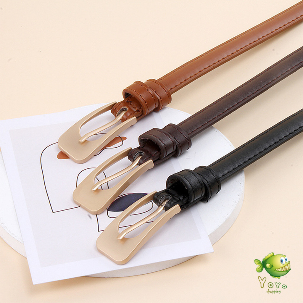 YOYO เข็มขัด​ผู้หญิง เข็มขัดแฟชั่น หนัง PU สำหรับผู้หญิง แนววินเทจ เข็มขัด Belt - รูปที่ 5