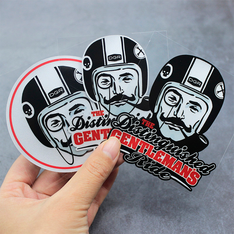 Cafe Cacer Retro Gentleman Rider Creative กันน้ําสะท้อนแสงรถจักรยานยนต์สติกเกอร์หมวกกันน็อค TH79