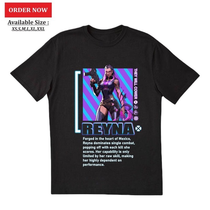 [ส่งสินค้า  เร็ว] T-Shirts S-5XL เสื้อยืด Valorant Reyna แบบกําหนดเองฟรีการพิมพ์หน้าจอสติกเกอร์