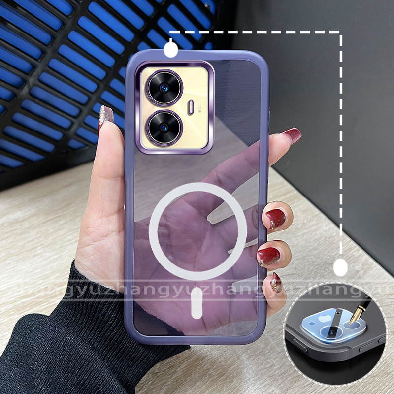 เคสสําหรับเคสโทรศัพท์Realme C55 2025 ฟิล์มเลนส์กันกระแทกคอยล์แม่เหล็กใหม่Softcase MY01