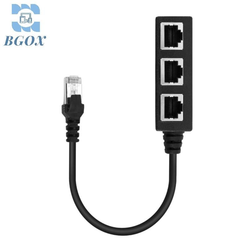 [Hay] Ethernet Cable Splitter Network Adapter Ethernet Splitter 1 ถึง 3 สาย RJ45 LAN Ethernet Connec