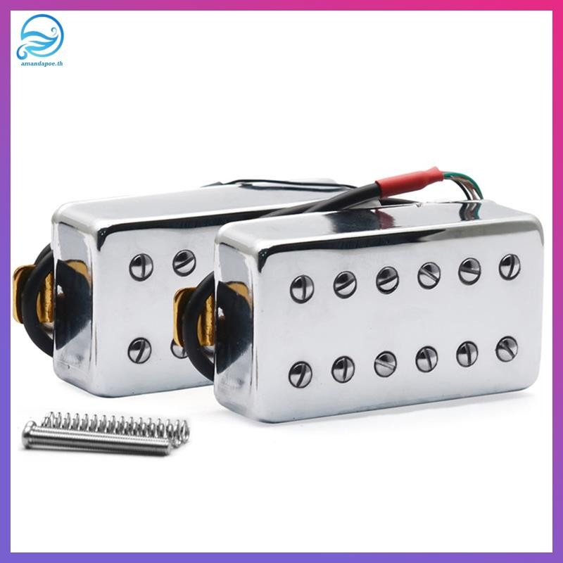 [amandapoe.th] 2PCS กีตาร์ Dual Wire Frame Pickup อะไหล่สําหรับ LP กีตาร์ไฟฟ้าคอ 50 มม.สะพาน 52 มม.