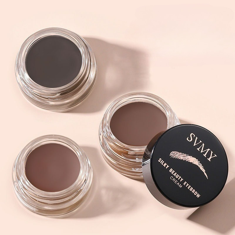 SVMYเจลเขียนคิ้วตลับ พร้อมแปรง เนื้อครีม เกลี่ยง่าย ติดทน กันน้ํา กันเปื้อน ความเข้มสูง สําหรับแต่งหน้า เนื้อครีมเจล