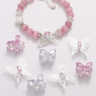 1ชิ้นเพทายกลวงผีเสื้อลูกปัดส่องแสงผีเสื้อเสน่ห์ทําเองต่างหูส…