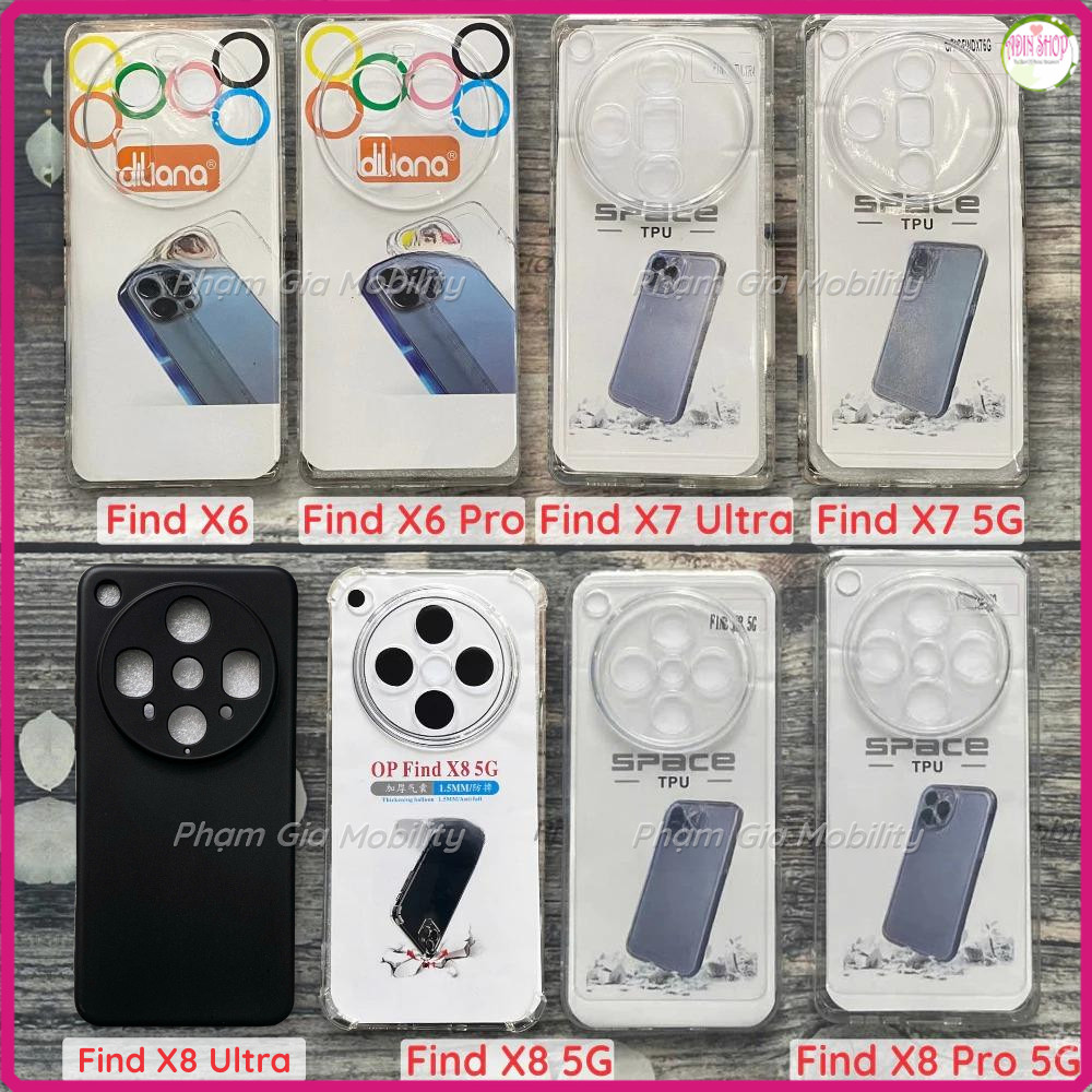เคสสําหรับ Oppo Find X8s+ X8s X8 X7 X6 Ultra Pro X8Ultra X7Ultra X6Pro Plus 5G ใส สีดํา กันกระแทก ป้
