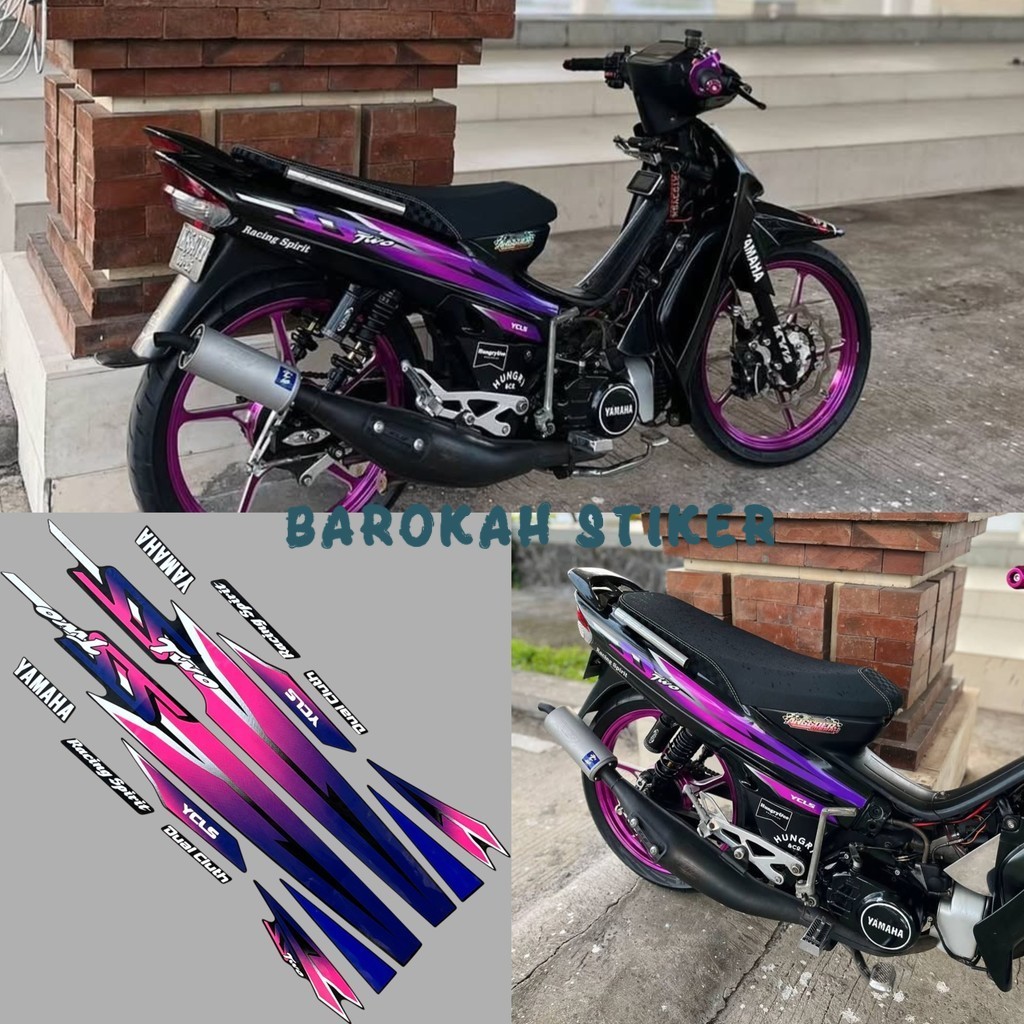 Striping สติกเกอร์ Yamaha F1ZR fizr fiz r f1 zr SS Two SSTwo SS2 สติกเกอร์รายการร่างกายสีดําสีฟ้าสีชมพู