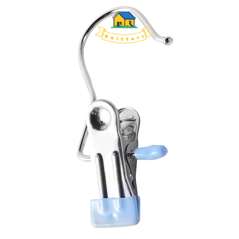 ⚡COD⚡ Knitterr  Multi-functional Clothespin  Hat Sock Windproof Non-trace Hook Clip Stainless Steel Towel Hook Clip