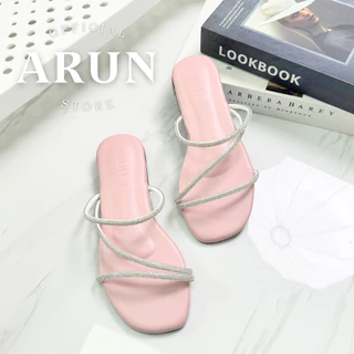 รองเท้าแตะแฟชั่น แบรนด์ ARUN รุ่น AR2013 สายคาดเพชร ปลายมน ไซส์ 36-45