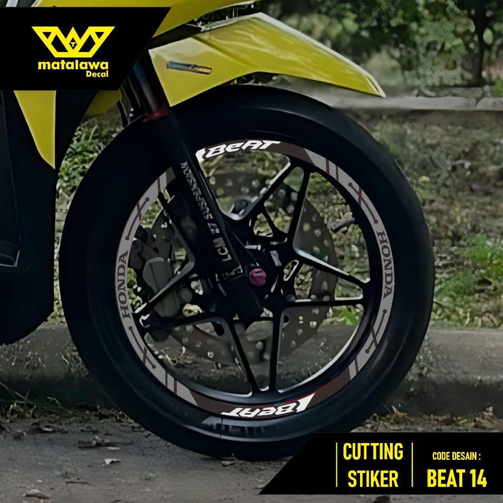 HONDA BEAT FI OLD ESP DELUX RING 14 RIM CUTTING STICKER MOTORCYCLE RIM STICKER 14