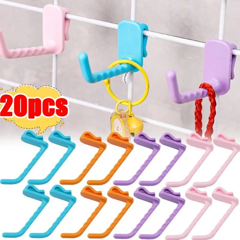 ตะขอชั้นวางซูเปอร์มาร์เก็ตพลาสติก-ตะขอพลาสติกตาข่ายโลหะที่ถอดออกได้-ไม้แขวนเสื้อโชว์ติดผนัง