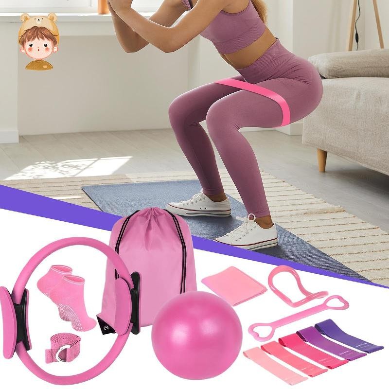 ชุดพิลาทิส ชุด e-ssential Pilates, Pilato Ring and Ball & Resistance Band & Yoga Ring, Home Pilates,