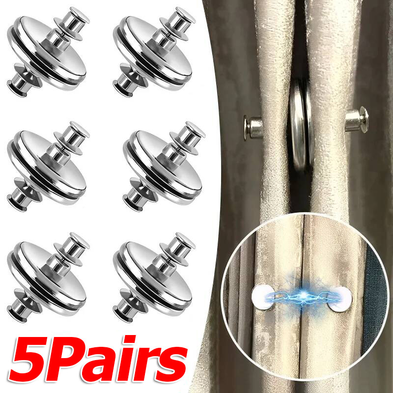 1/3/5 คู่ปุ่มม่านทึบแม่เหล็ก / หัวเข็มขัดแม่เหล็กปิดหน้าต่างแบบไม่มีตะปู