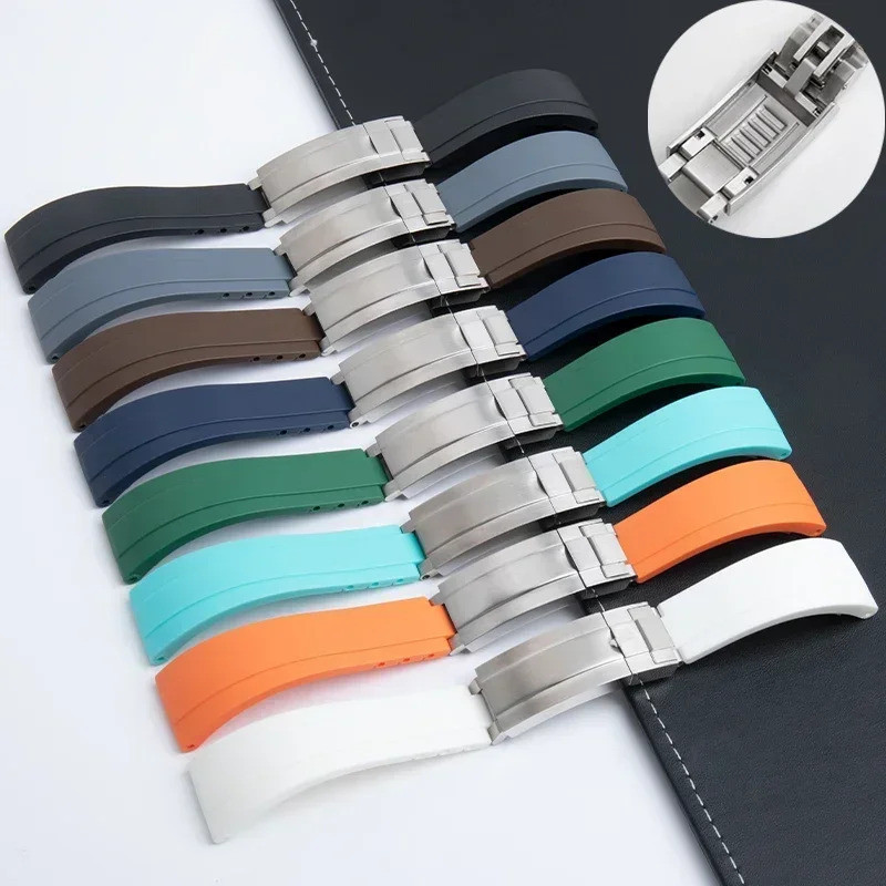 20 มม.สายนาฬิกายางสําหรับ Rolex สาย Beech submariner GMT Yachtmaster glideleck sekio Omega สายรัดข้อ