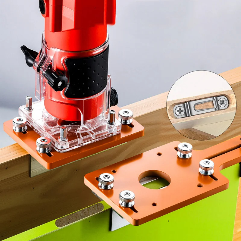 ปรับงานไม้ Slotting Positioner ไม้ Router Slotting Locator เครื่องมือไม้ Trimmer Router ฐานยึดยึด