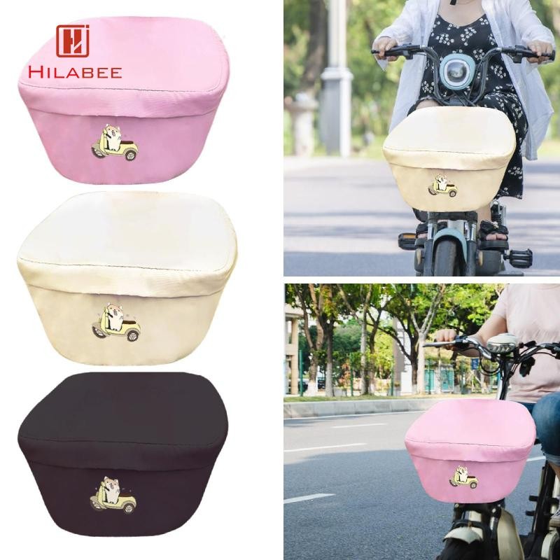 HILABEE ตะกร้าจักรยานผ้าคลุมกันฝนผ้าคลุมกันฝุ่นเหมาะกับตะกร้าจักรยานส่วนใหญ่กันรั่วกันน้ําผ้า Oxford อุปกรณ์จักรยาน
