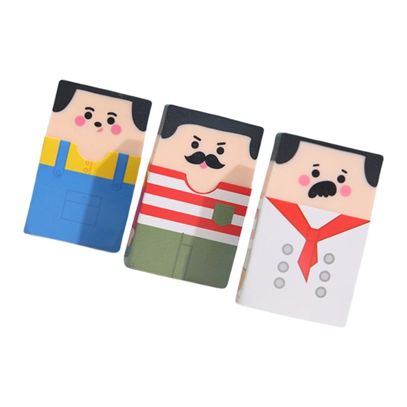 TA การ์ตูนยางลบดินสอ Easy Erasersing ยางลบสําหรับเขียนวาดแปลก Baldness ผู้ชายยางลบสําหรับนักเรียนเกม