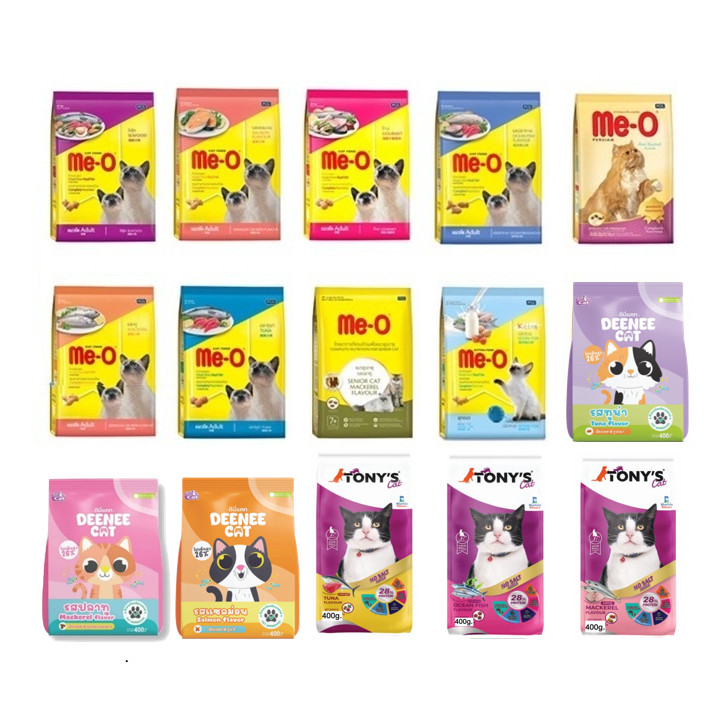 อาหารแมวเม็ด มีโอ (Me-O) / Tony's Cat / Deenee Cat อาหารแมว ถุงเล็ก  400 กรัม