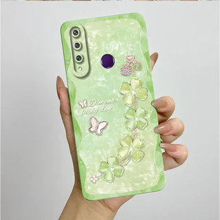 สําหรับ Huawei Y6P Y7P 2020 กรณีซิลิโคนความงามสวยผีเสื้อดอกไม้กันกระแทกสแควร์ Matte Soft TPU กันชนสําหรับ Huawei Y 6P Y 7P ปลอก