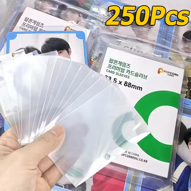 50/150/250ชิ้นปลอกการ์ดป้องกันแบบนุ่ม/ปลอกป้องกันพลาสติกใสสําหรับการ์ดรูปถ่าย เคป๊อป