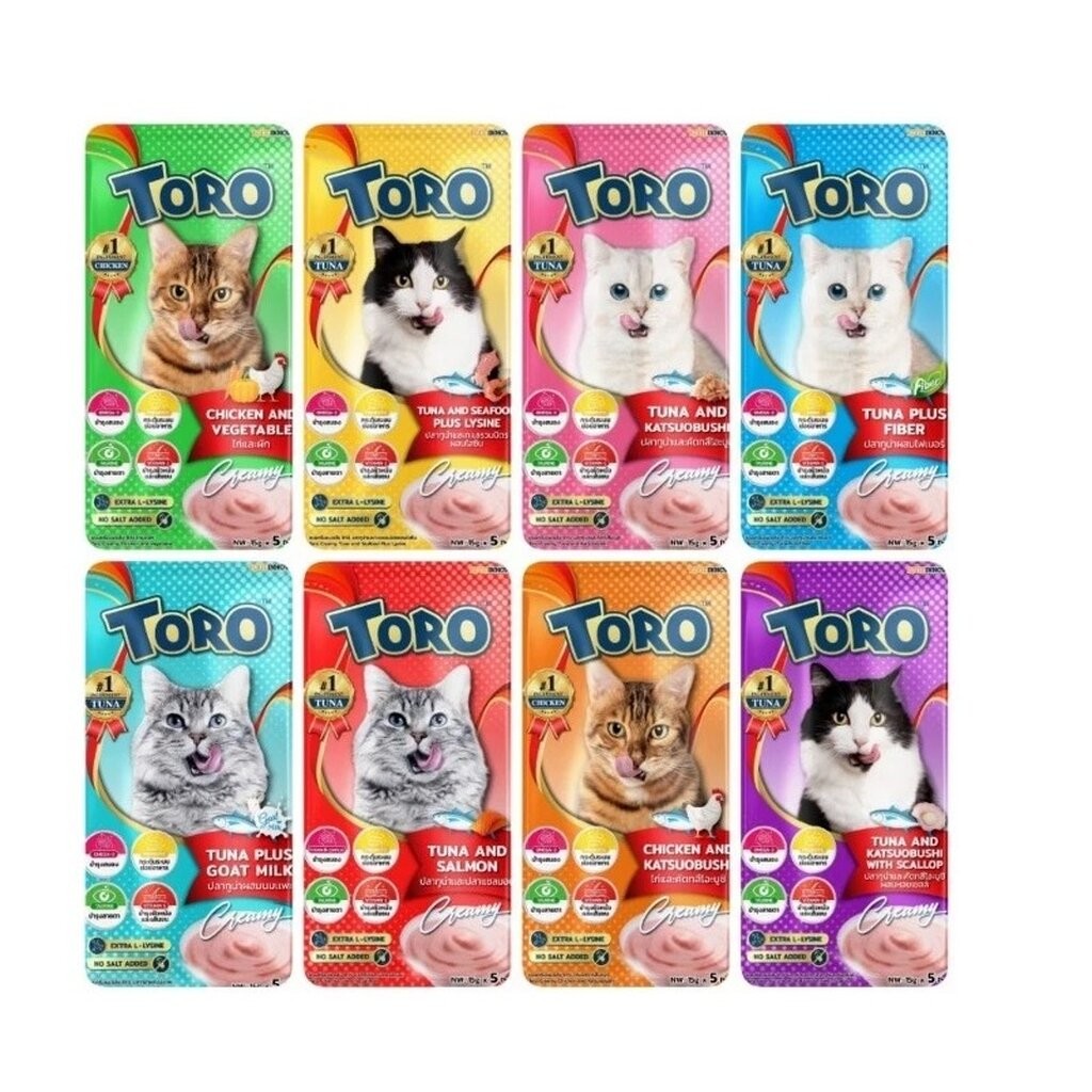 TORO TORO(โทโร โทโร่) Toro Toro โทโร โทโร่ ขนมแมวเลีย 1 แพ็ค 5 ซอง