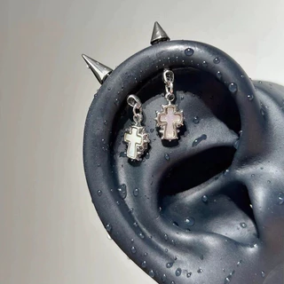 ผู้หญิงยอดนิยมโลหะผสม Rhinestone เรขาคณิต Earbone ต่างหู