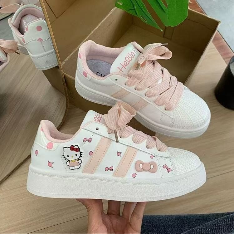 Hellokitty Shoes kitty Cat Joint Shoes Hello kitty White Shoes Shell Toe Womens Sneakers Campus ZSN