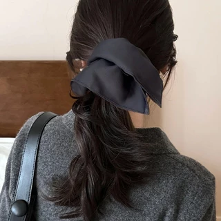 ผู้หญิง Elegant Bowknot Square เชือกผมผม Scrunchies เครื่องประดับผม