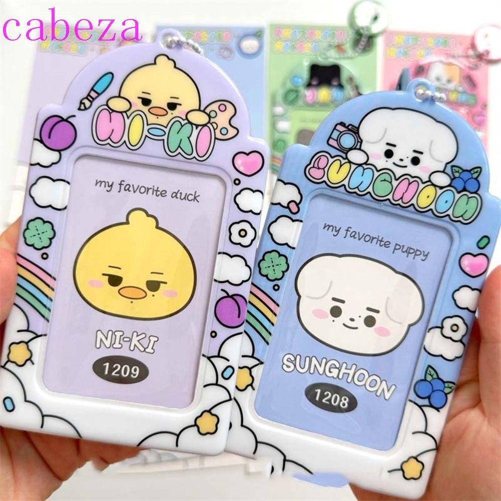 CABEZA ENHYPEN Card Sleeve,สไตล์เกาหลีการ์ตูนเกาหลีไอดอลPhotocard Holder,Kawaii ID Card Cover Card S