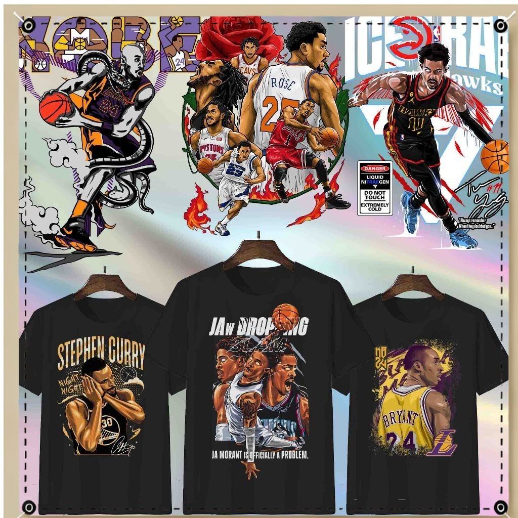 UV556 สกรีนลาย DTF STICKER SIZE A3 NBA THEME V2