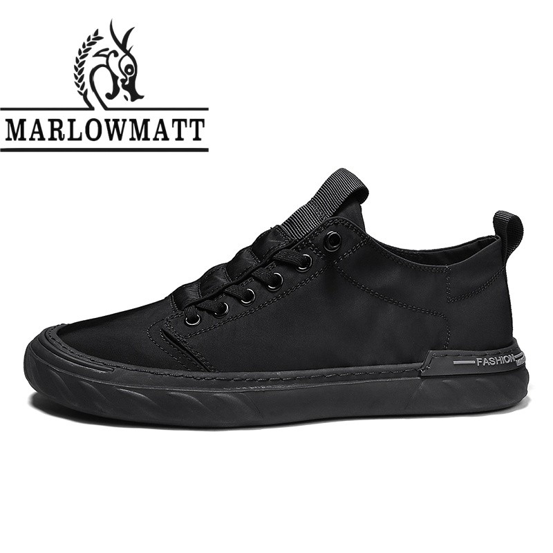Marlowmatt รองเท้าผู้ชาย Breathable Lycra ผ้าด้านบนวัสดุใหม่แนวโน้มแฟชั่น All-Match รองเท้าผ้าใบลําลอง